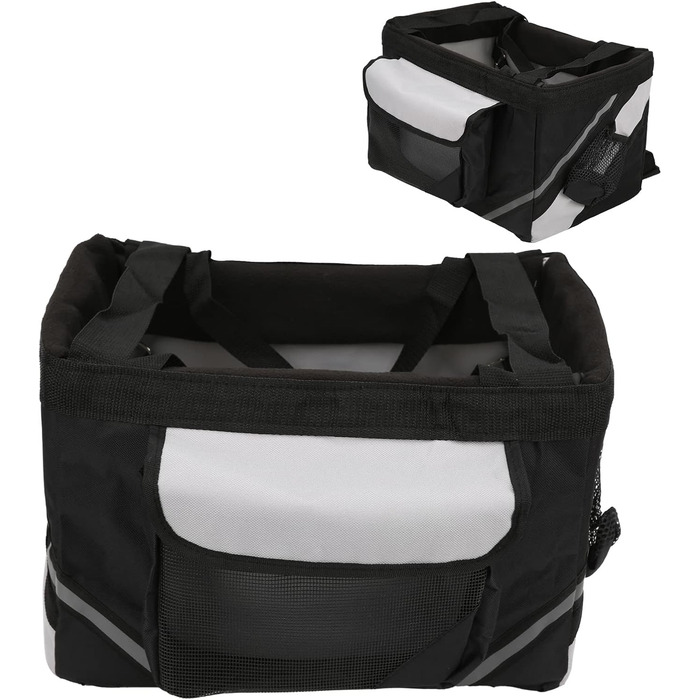 Фарбований кошик для собак, 15 x 11 x 9,8 дюймів, знімний водонепроникний велосипедний кошик-сумка, переноска для маленьких та середніх тварин, котів та собак