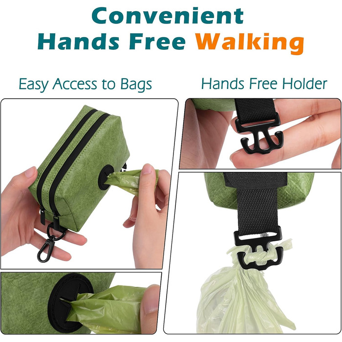 Диспенсер для собачих відходів PetBonus, водонепроникний, з місткістю для ласощів та 15 пакетиків (зелений)