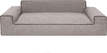 Ліжко для собак, кошик для тварин, ліжко для котів, знімний чохол, великі собаки, ліжко-софа, чорний колір, XXL (116x78 см)