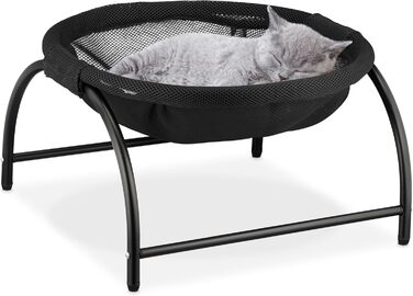 Кішка гамак Relaxdays, стоячий, піднятий гамак для котів, чорний, 25 x 44 x 42 см