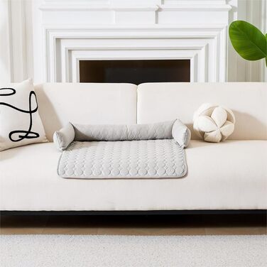 Охолоджуюче ліжко для собак, ліжко-софа для собак, 90х90 см, кавовий колір