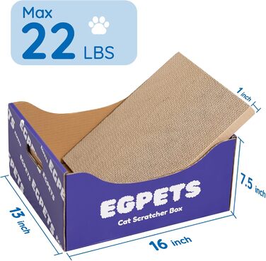 Котяча картонна когтеточка EGPETS, велика, міцна, знімна підкладка, фіолетова