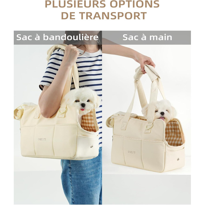 Сумка-переноска для котів, собак, цуценят, дихаюча та складана, для подорожей, на плече, ручна сумка для маленьких тварин, вантажопідйомність до 3 кг (маленька, бежева)