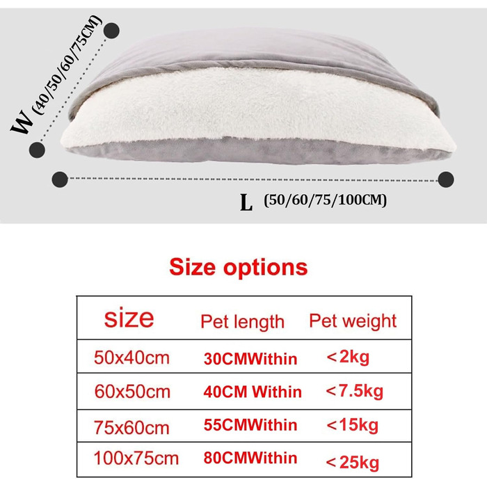 Спальник для собак з дахом, затишне ліжко-печера для собак, теплий зимовий плюшевий лежак з капюшоном, ліжко для котів зі знімним дахом, диванчик для собак маленьких та середніх порід (Бежевий, 60x50x23 см)