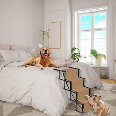 Рампа для собак у машину, складна, регульована висота, до 75 кг (чорний) (Brun)