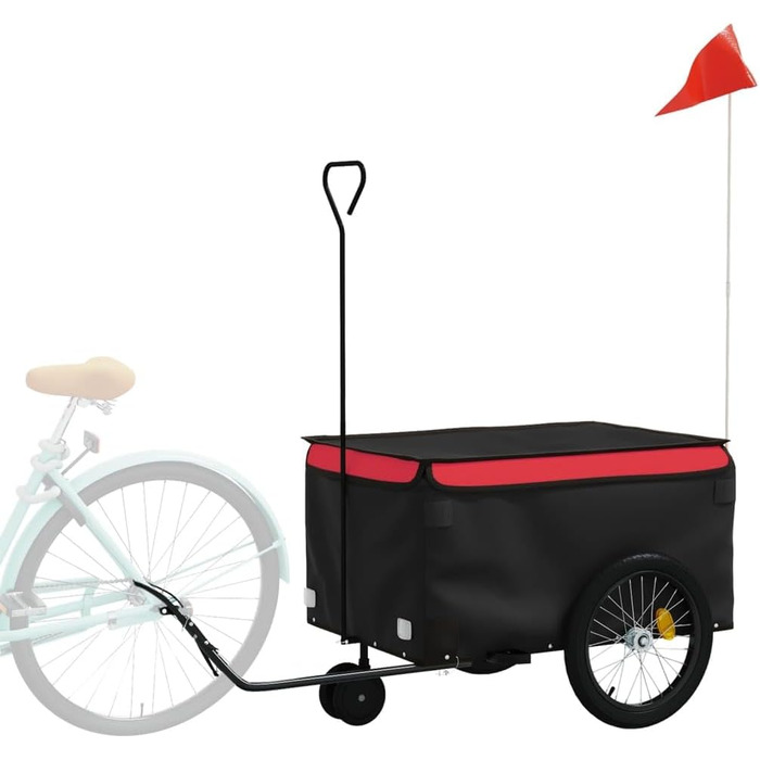 Фармінгераж Gecheer: вантажний причіп для велосипеда, транспортна коробка з пластику (124 x 53 x 45 см, червоний)