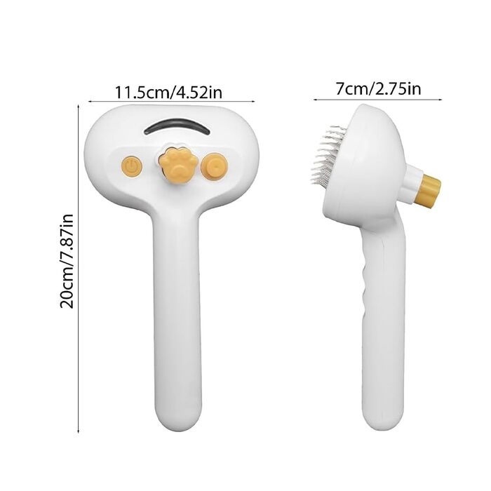 Турбощітка для грумінгу котів та собак 3-в-1: електрична, з парою та масажером. Підходить для котів та собак, забезпечує м'який догляд за шерстю.
