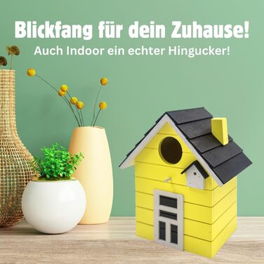 Пташник Vogelhaus No.64 для малих птахів (мезені, зяблики, чижики) - для дому та саду, різні кольори (темний жовтий)