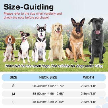 Світлодіодне нашийник для собак Leuchthalsband PcEoTllar, водонепроникний, 7 кольорів, регульований, для малих та великих собак, чорний, S-Upgrade