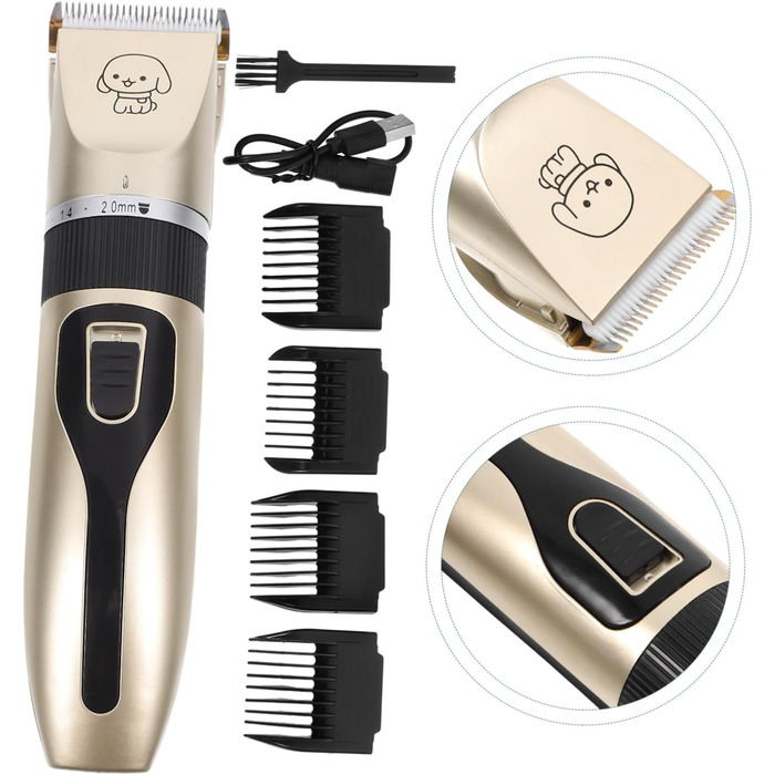 Електрична машинка для стрижки собак BESPORTBLE - титанове лезо, тиха робота, для догляду за тілом, вухами та обличчям