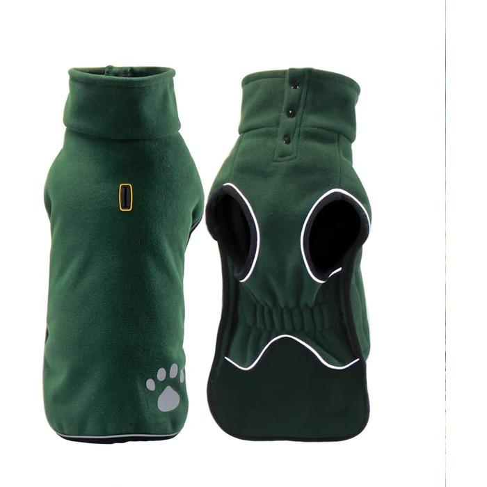 Зимовий теплий одяг для собак: куртка, пуловер, жилет з флісу для маленьких, середніх та великих собак. Зелений колір, для холодних днів.