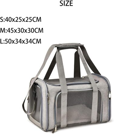 Транспортна переноска для кота ASTVDFQK, велика переноска для домашніх тварин, переноска для собак з плечовим ременем та знімним килимком, широкі плечові ремені, переноска для котів для подорожей (Blue,S) S Blue