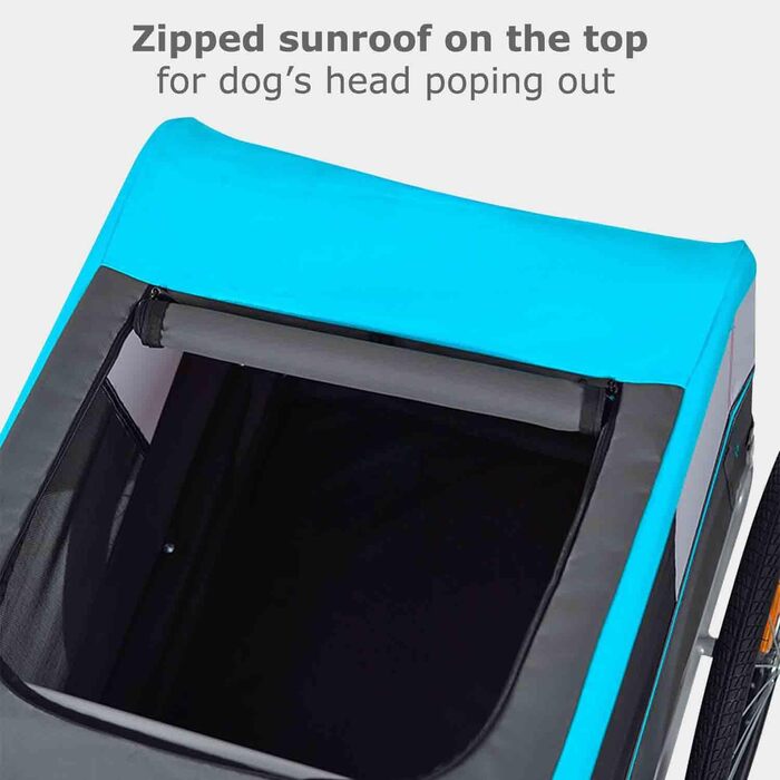 Фаркоп для собак Tiggo VS Pets M – велосипедний причіп для собак, блакитний