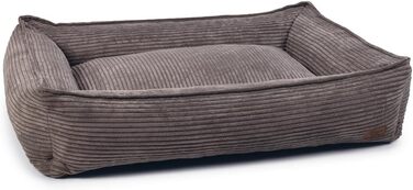 Собаче ліжко Hundebett Lotte Ribbed, коричневе, 95x80x23 см