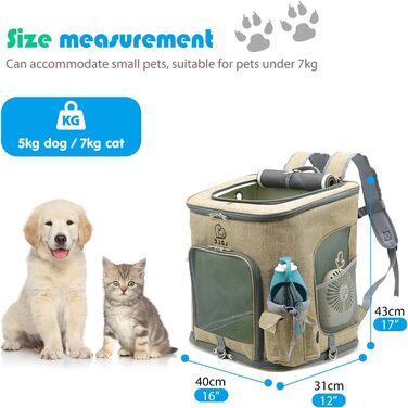 PETCUTE Рюкзак для собак і котів, складаний, з знімною підкладкою, дихаючий, з регульованими ременями, сумка для подорожей на відкритому повітрі (жовтий)
