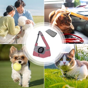 Сумка-переноска для тварин: для котів та собак, рожево-сіра-блакитна, 36x21x19 см