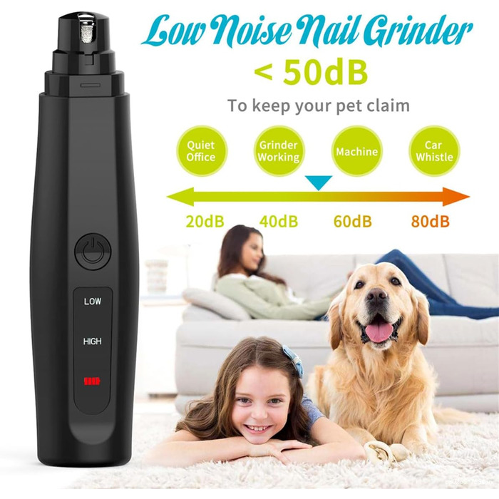 Електричний триммер для нігтів Happyyami для собак та котів - безпечний та зручний, з алмазним насадком