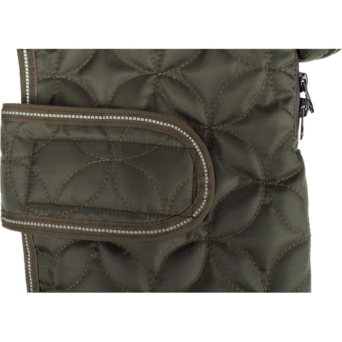 Зимовий теплий одяг для собак Flamingo Ushi Khaki, 45 см, водонепроникний, з флісовою підкладкою, світловідбиваючий, з отвором для шлейки