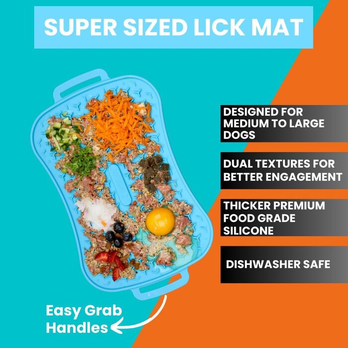 Килимок для собак Marley Reversible Lick Mat - повільний догодувальник, силікон, антиковзаюча поверхня, червоний