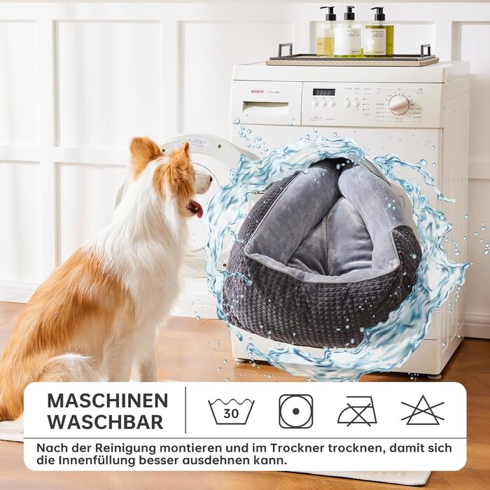 Крісло-ліжко для собак маленьких та середніх порід, миється, ортопедичне, дихаюче, 66x55x21 см, сіро-блакитне