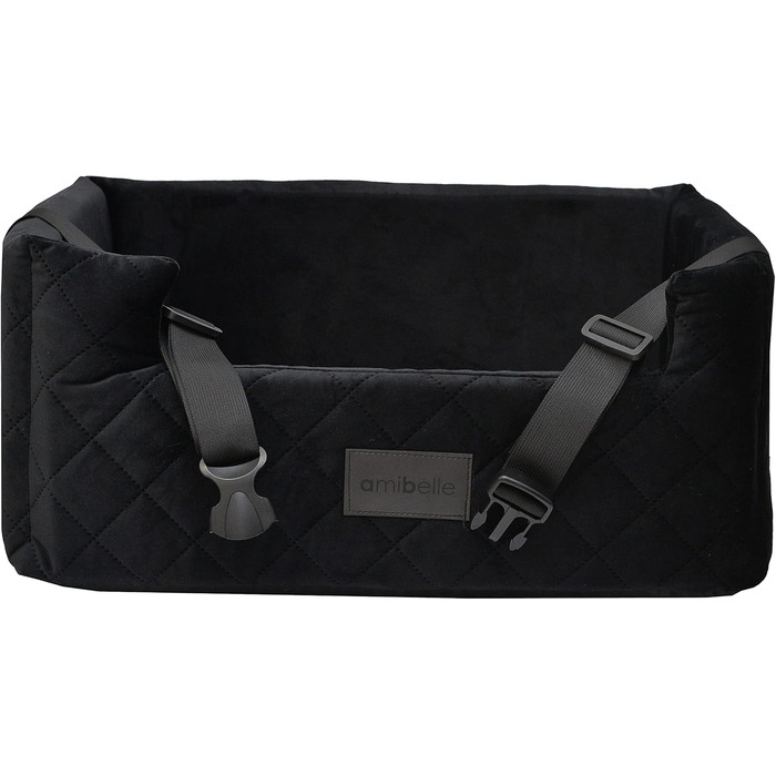 Автокрісло для собак та котів | Чорний велюр, розмір L (57x50 см)