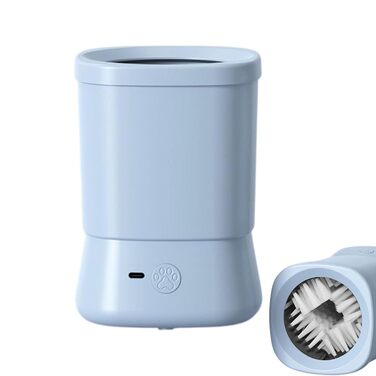 Мийка для лап собак Birtern: портативна, двоступенева, для кемпінгу, подорожей, очищення від бруду та сміття (блакитна)