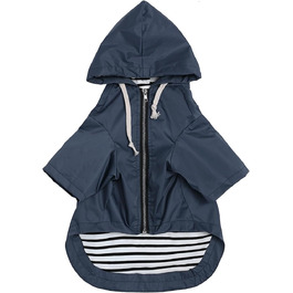 MOREZI Водонепроникний дощовик для собак з захистом лап та міцною капюшоном - Легкий, для малих/середніх порід - Застібка-блискавка, регульований шнурок, синій, S (Обхват грудей: 43-48 см), колір 'Глибокий синій'