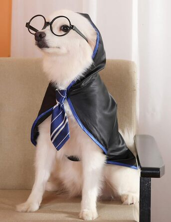 Костюм для собак на Хелловін від Coomour: Заєць з окулярами, середній розмір, блакитний