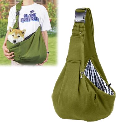 Сумка-переноска для домашніх тварин, регульована переноска для собак, реверсивна переноска для маленьких собак до 7 кг, переноска для собак, переноска для собак для прогулянок та активностей на відкритому повітрі (зелена)