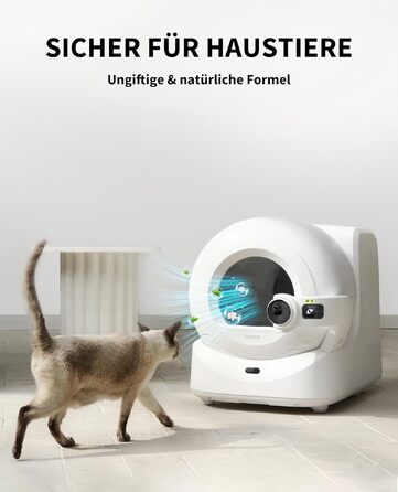 Автоматичний котячий туалет PETKIT Purobot Crystal Duo з камерою, моніторингом здоров'я, контролем запаху, сірий (N60)