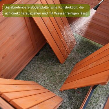 Дерев'яний вольєр для собак Outdoor, вологостійкий дизайн, коричнево-помаранчевий