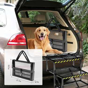 Східці для собак Hunderampe: 5 сходинок, складані, для вантажівок та SUV, до 100 кг, регульована висота 35-90 см