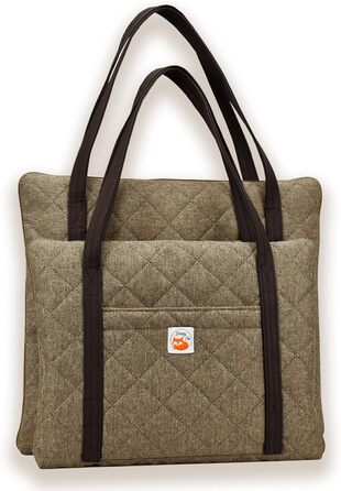 Sleepy Fox® Преміум-дорожнє ліжко для собак - портативний, складаний килимок для годування собак у ресторані з зручними плечовими ременями - красивий та практичний (Новинка! Зшитий стежкою, бежевий, K/M) K/M Новинка! Зшитий стежкою, бежевий