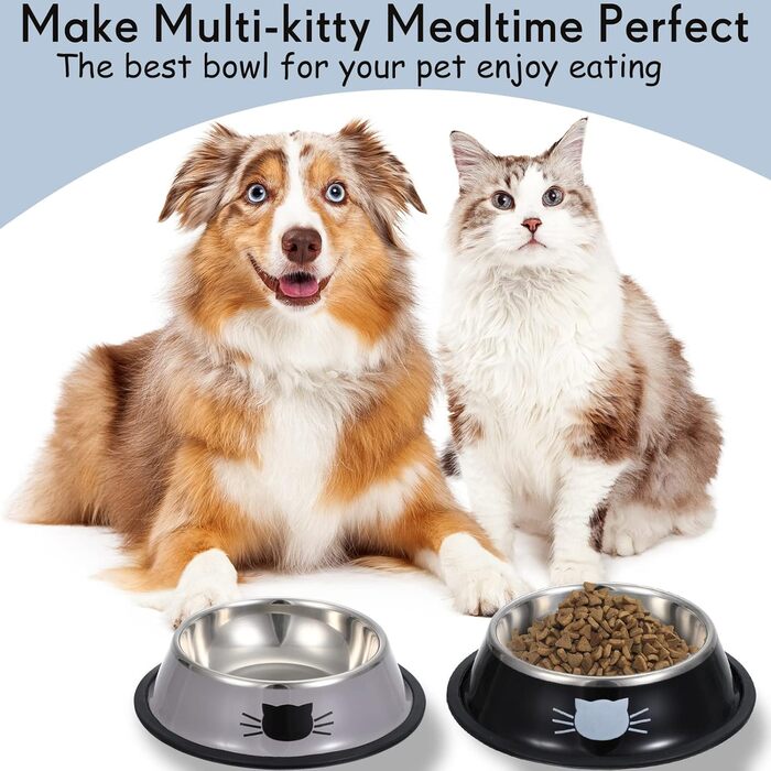 Кігтечки для котів Hillban з нержавіючої сталі SSS, з гумовим дном, неслизькі, для дрібних тварин, стекуються, набір 10 шт.