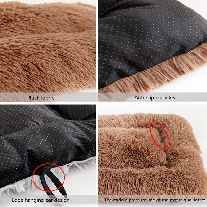 Килимок для собак великих порід Chickwin, для котів, миючий, м'який, з ортопедичною матрацом, заспокійливий, антистрес, плюшевий, 110*80 см, світло-сірий