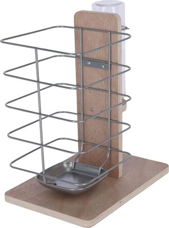 Станція для їжі та води для тварин Kerbl, годівниця для гризунів, 22,5x15,5x27 см, дерево, для внутрішнього та зовнішнього використання