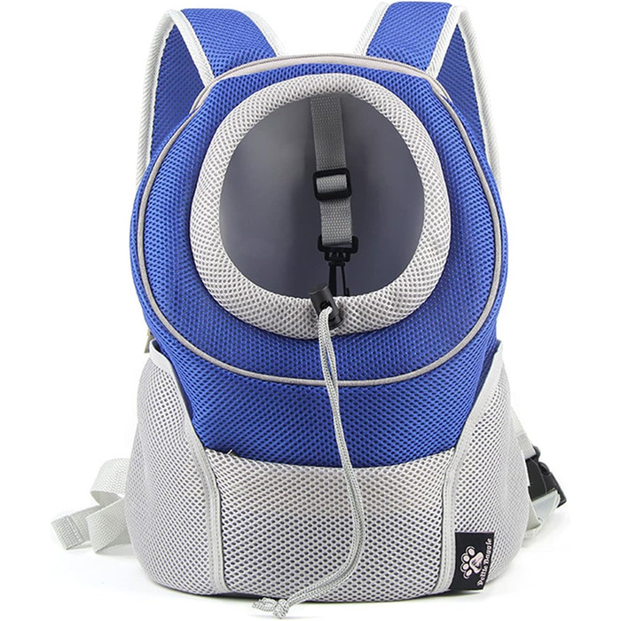 Рюкзак для собак та котів PETCUTE, блакитний, з висувною головою та знімним килимком