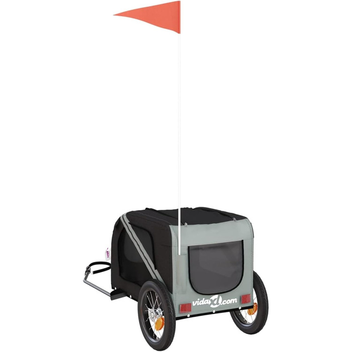 Фahrradanhänger ARKEM: Причіп для велосипеда, для собак, сірий та чорний, Oxford-Gewebe, залізо