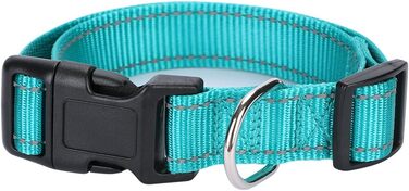 Нашийник для собак з нейлону з персоналізованою вишивкою, світловідбиваючий набір, блакитний колір, з гравіюванням на замовлення, для великих, середніх та маленьких собак