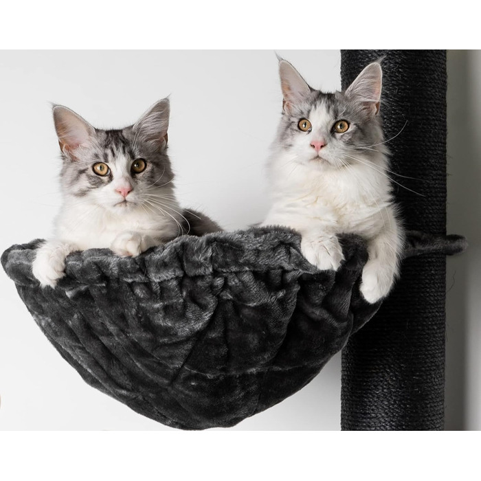 Дерев'яний кігтеточка для великих котів RHRQuality Maine Coon Sleeper Blackline Dark Grey Deluxe з товстими 15 см сизалевими стовпами