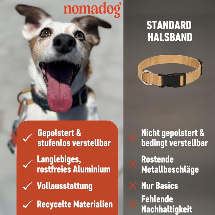 Нашийник для собак Nomadog Trailblazer S: міцний, тактичний, з ручкою, для великих собак