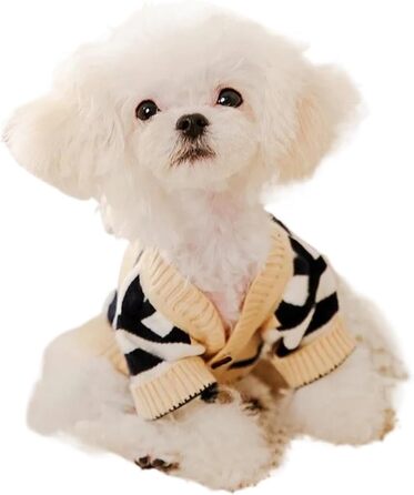 Тепла в'язана жилетка для собак, зима, для чихуахуа та французького бульдога, преміум-якість, коричнева, розмір L