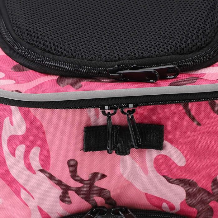 Корзина для собак у велосипед, велика місткість, водовідштовхувальна, дихаюча, для легкої збірки та чищення, сумка-переноска для тварин для подорожей на природі (Рожевий камуфляж)