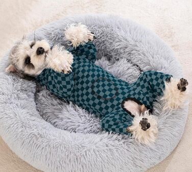 Теплий флісовий зимовий одяг для собак - теплий піжамний комбінезон з коміром для собак маленьких та середніх порід, блакитний (L)