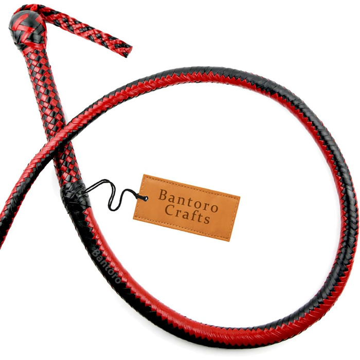 Плетена батіг з натуральної шкіри кенгуру, 1,2-7,3 м, 16 плетінь, для професійного використання