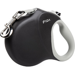 Рулетка для собак Fida 8м, чорна, до 50 кг, 2025