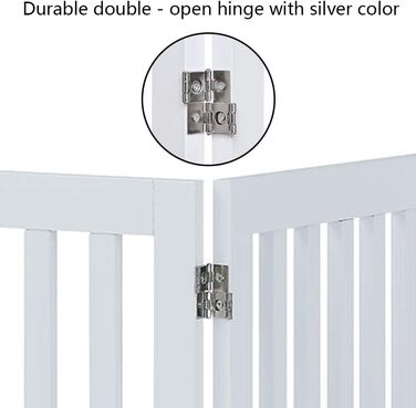 Захисний бар'єр для собак Unipaws - відбійник для сходів без свердління, дерев'яне дитяче ворота, білий (4 елементи, 61 см) 204 x 61 см