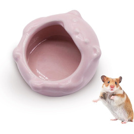 Миска для маленьких тварин LuckyOpt з кераміки, легко миється, проти перекидання, для гризунів, кроликів, їжаків, морських свинок, зелена (рожева)