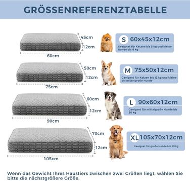 Ортопедичний килимок для собак - м'який лежак для тварин, неслизький, теплий, сірий, 60x45x12 см
