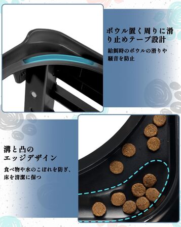 Підвищений годівниця для собак, регульована висота, повільний годівник та миска для води без розбризкування, набір, миска для корму для собак, миска для води для великих, середніх, маленьких собак, котів та домашніх тварин (сірий)